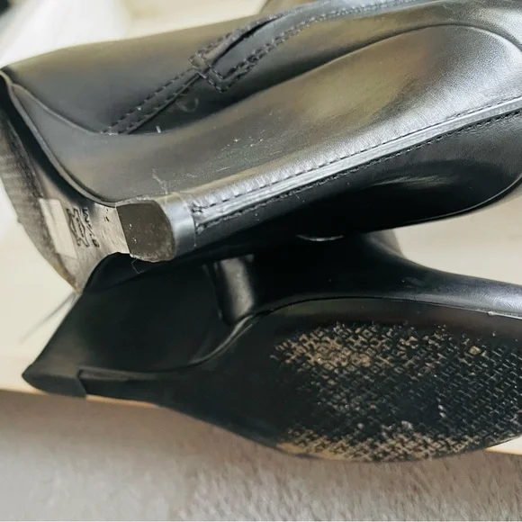 TORY BURCH Linette Smooth Leather Tall Black Wedge Knee High Riding Boots 8.5 - Picture 10 of 16